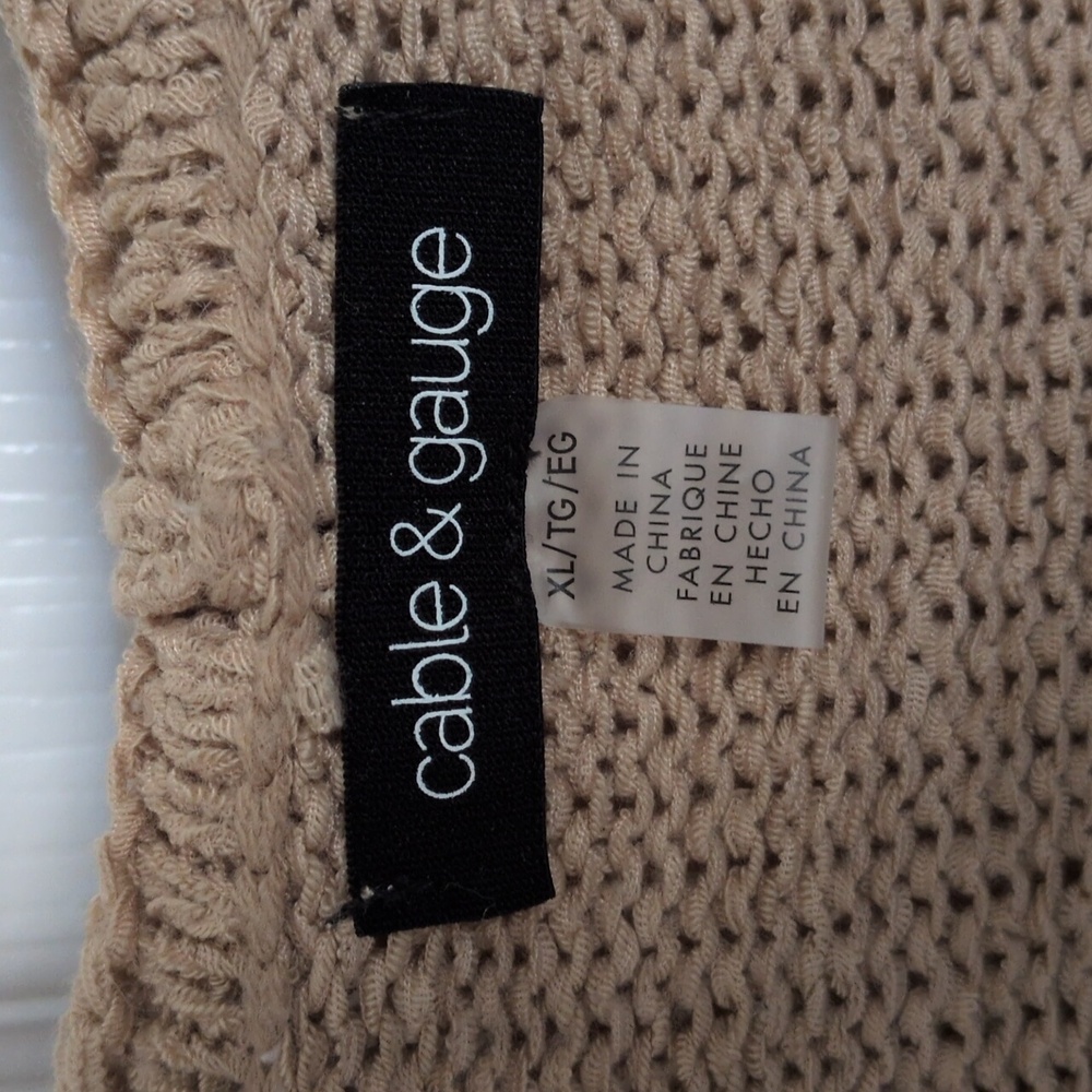 Cable & Gauge Tan Hooded Open Cardigan - XL - Picture 2 of 5